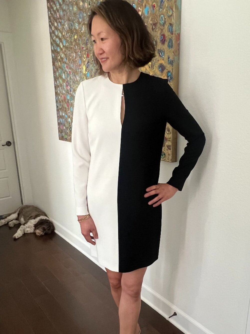 Judith & Charles Black and White Dress